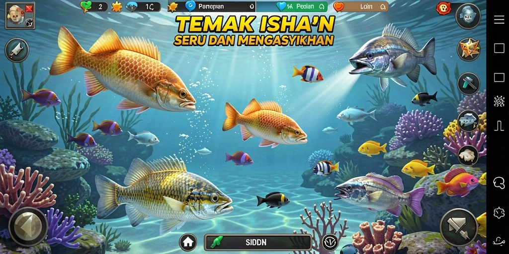 Tampilan gameplay seru dari 5RT saat menangkap ikan.