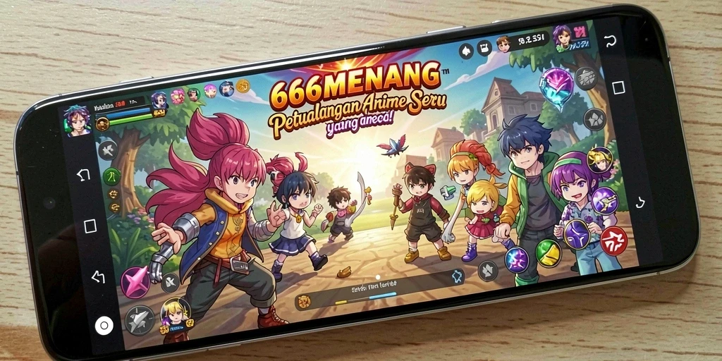 Tampilan menakjubkan dari pertarungan karakter anime.