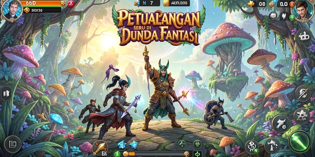 Tampilan gameplay mendebarkan di dunia fantasi 66D.