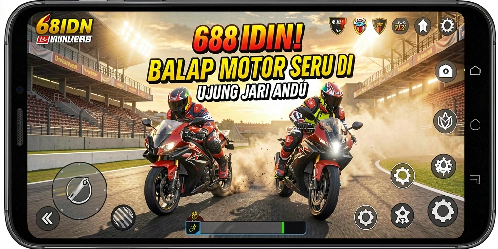 Screenshot gameplay 68IDN menunjukkan aksi balapan yang mendebarkan.
