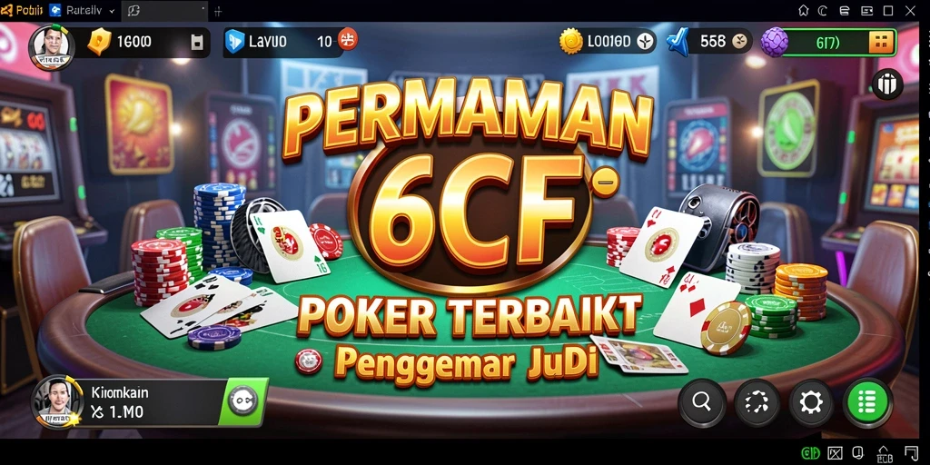 Gameplay seru di 6CF dengan suasana Poker yang menggembirakan.