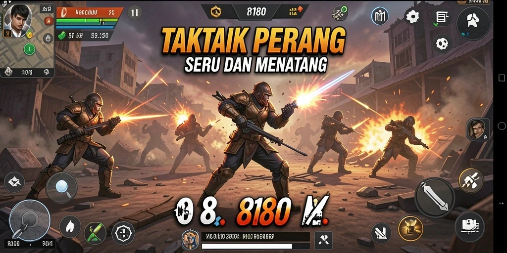 Tampilan permainan 8180 yang seru dengan aksi strategi.