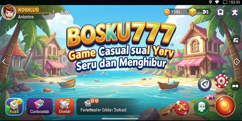 Tampilan gameplay BOSKU777 yang ceria dan menghibur pemain.
