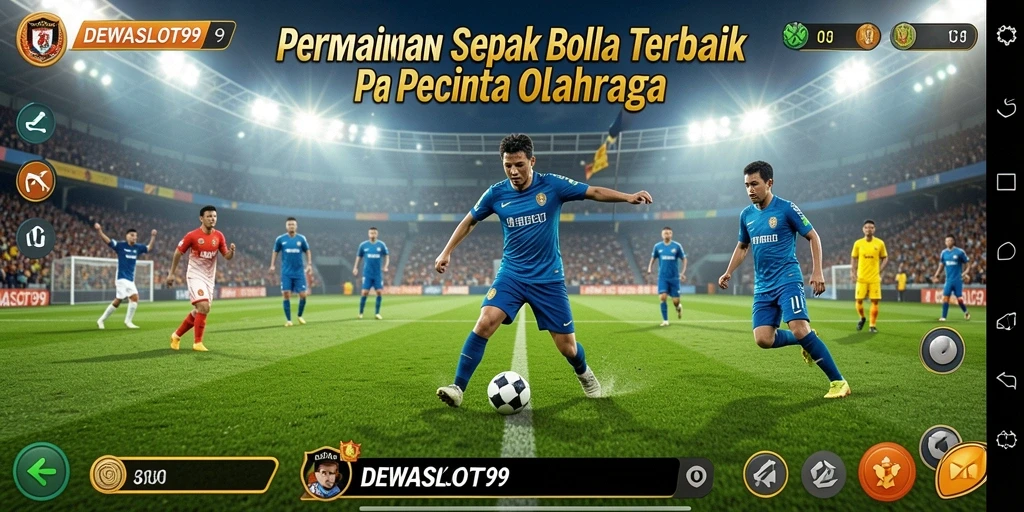 Tampilan gameplay DEWASLOT99 dengan aksi sepak bola yang dinamis.