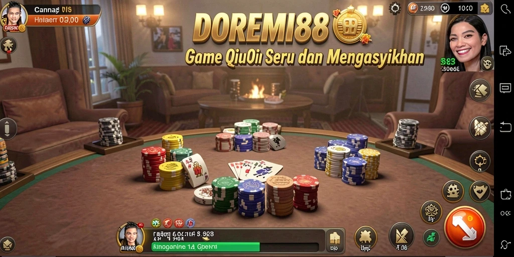 Screenshot DOREMI88 yang menunjukkan aksi seru permainan QiuQiu.