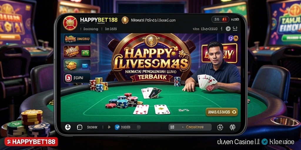Tampilan menarik gameplay Live Casino di HAPPYBET188