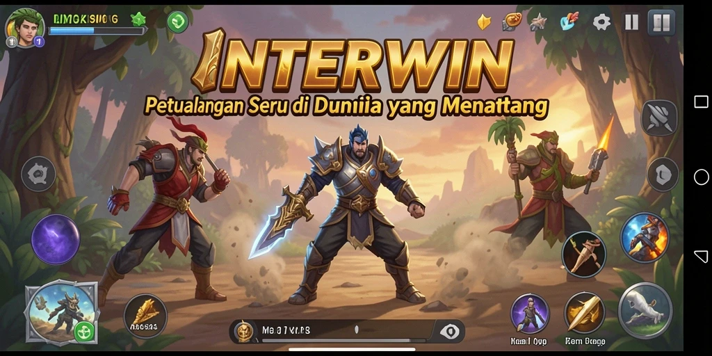 Screenshot INTERWIN menampilkan aksi petualangan yang mendebarkan di dunia yang penuh tantangan.