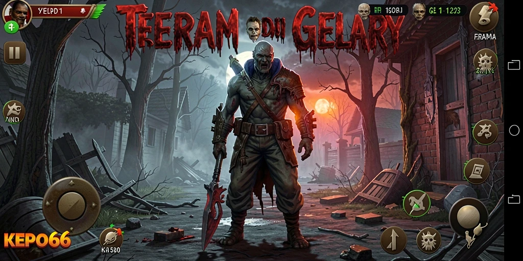 Tampilan layar permainan KEPO66 dengan nuansa gelap dan mendebarkan.