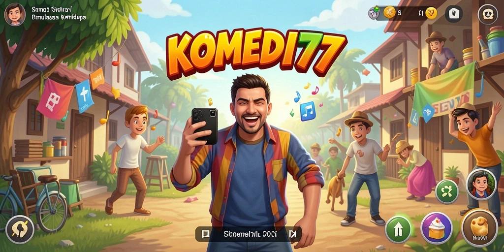Screenshot gameplay lucu dari KOMEDI77 yang menarik.