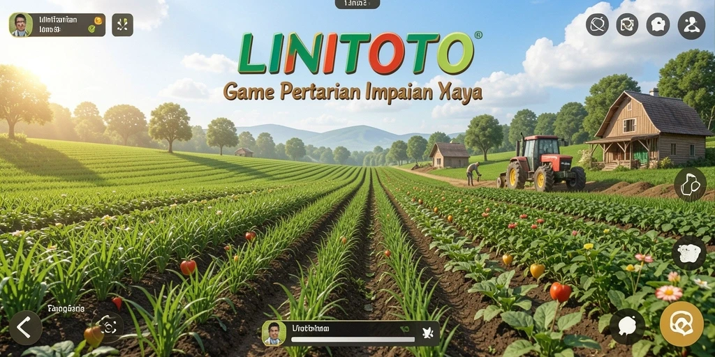 Tampilan menarik dari gameplay LINITOTO yang menawarkan pertanian yang seru.