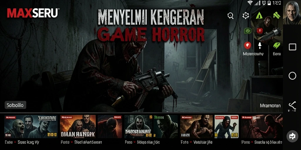 Screenshot gameplay menakutkan dari MAXSERU yang menunjukkan ketegangan luar biasa.