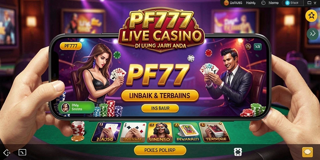 Tampilan gameplay PF777 yang mendebarkan dengan dealer langsung dan interaksi menarik.