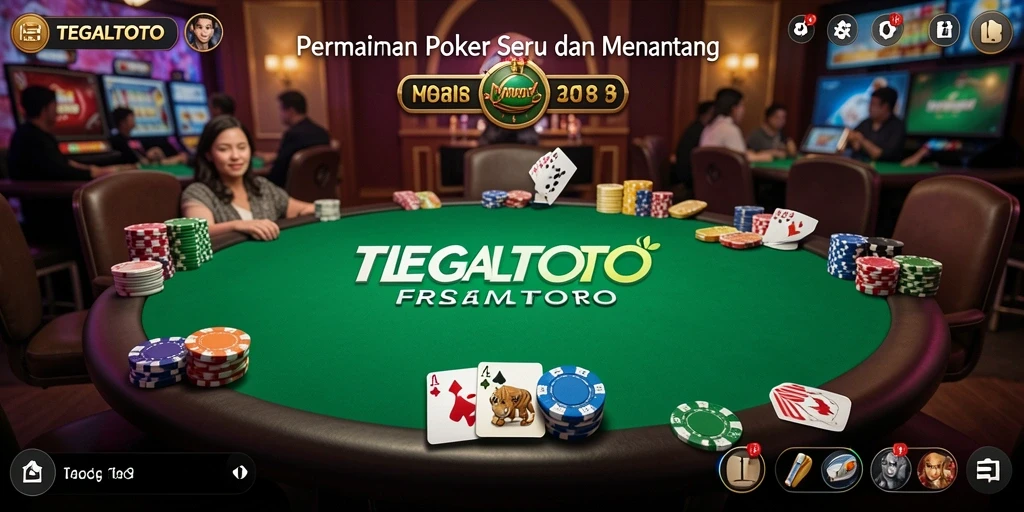 Tampilan gameplay seru di TEGALTOTO, permainan poker yang menantang.