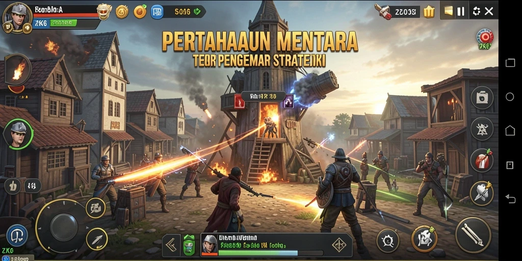 Tampilan gameplay ZK6 yang mendebarkan saat bertahan dari serangan musuh.